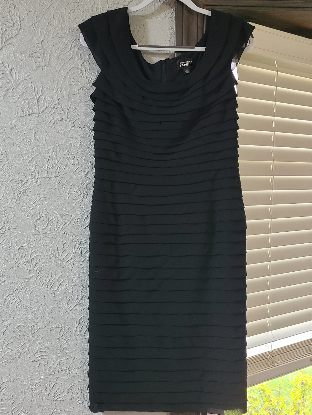 Adrianna Papell Tiered Shutter Pleat Cocktail Dress